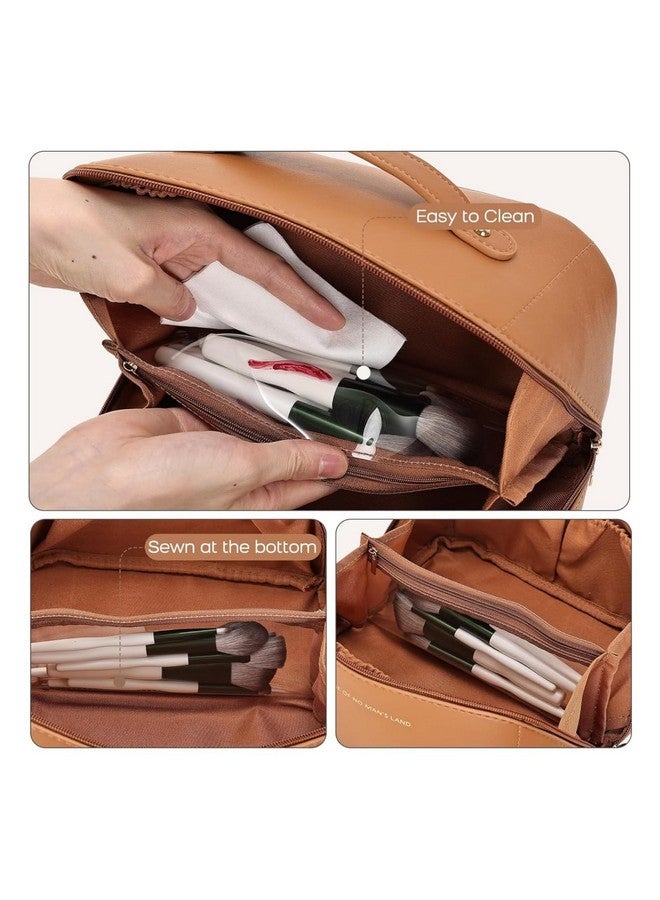 PUSHKH Travel Cosmetic Organizer Bag, Makeup Bag for Women, Portable Toiletry Divider Bag with Brush Zipper Pouch, Multicolor - Image 3