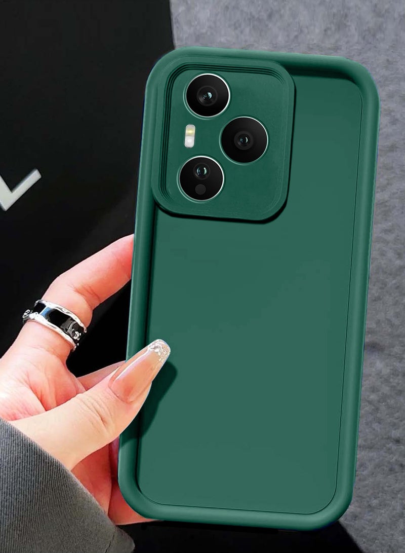 Wtech Honor 400 Pro 5G 2025 Premium Soft Liquid Silicone Full Protective Raised Lips Edges and Camera Case Cover (MCRPSN) - Dark Green - Image 2