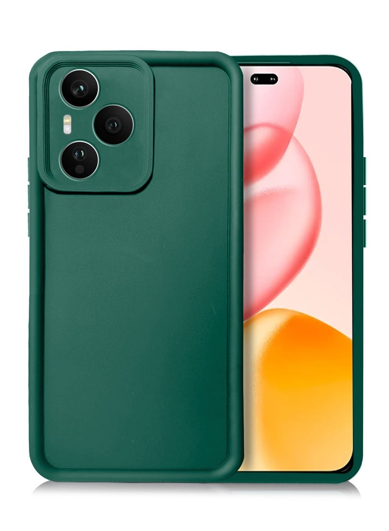 Wtech Honor 400 Pro 5G 2025 Premium Soft Liquid Silicone Full Protective Raised Lips Edges and Camera Case Cover (MCRPSN) - Dark Green - Image 1