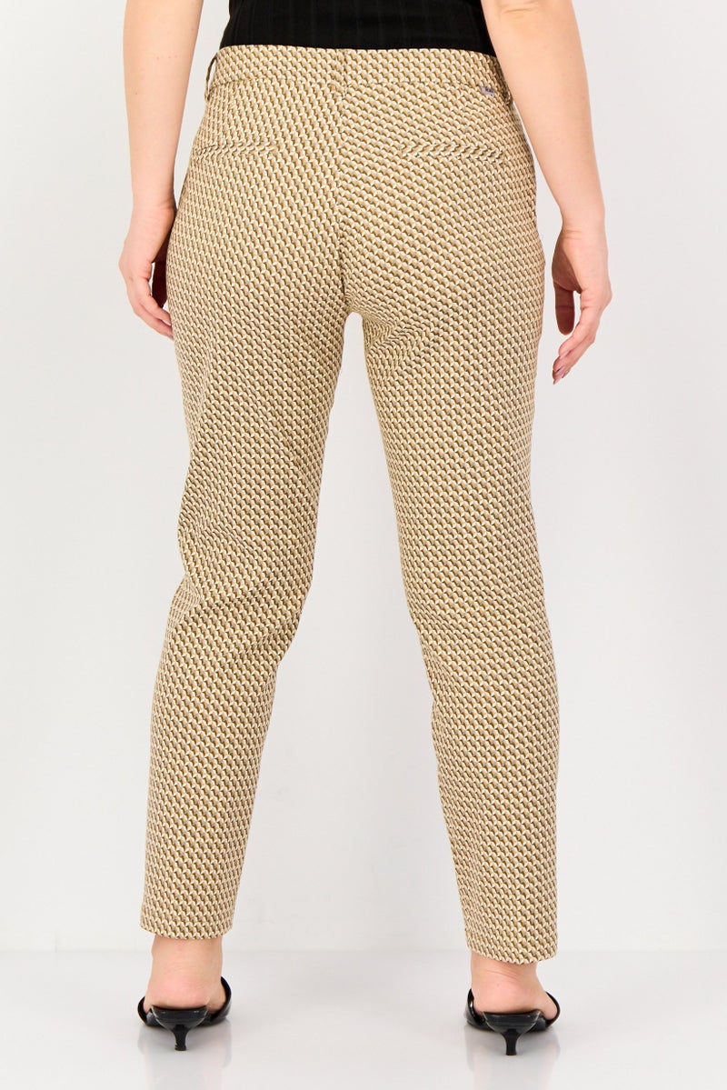 Reiko Women Cigarette Fit Allover Print Dress Pants, Multicolor - Image 3