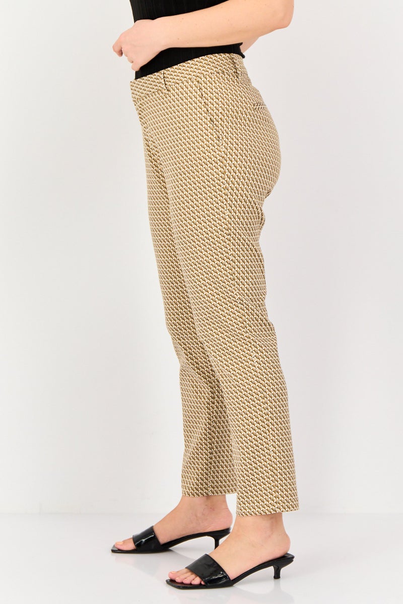 Reiko Women Cigarette Fit Allover Print Dress Pants, Multicolor - Image 2