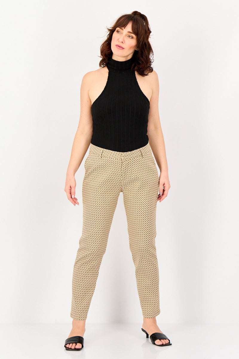 Reiko Women Cigarette Fit Allover Print Dress Pants, Multicolor - Image 4