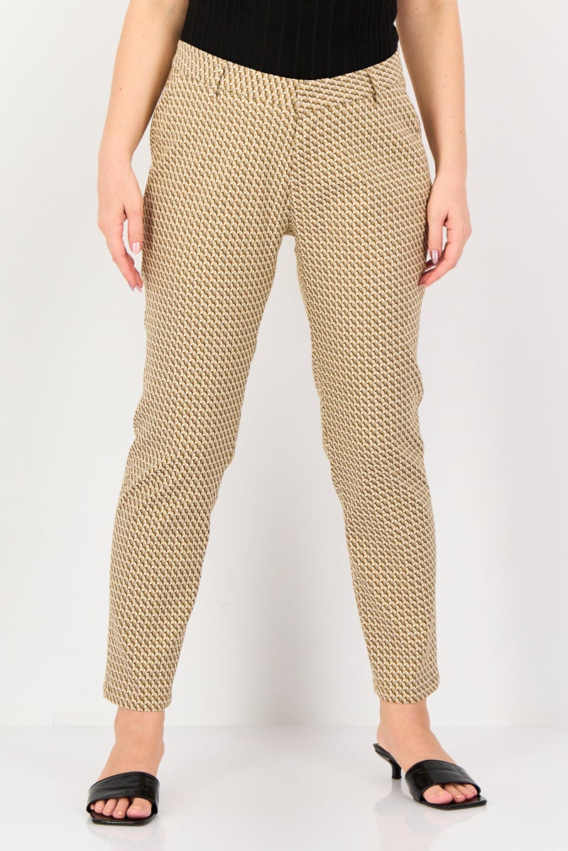 Reiko Women Cigarette Fit Allover Print Dress Pants, Multicolor - Image 1