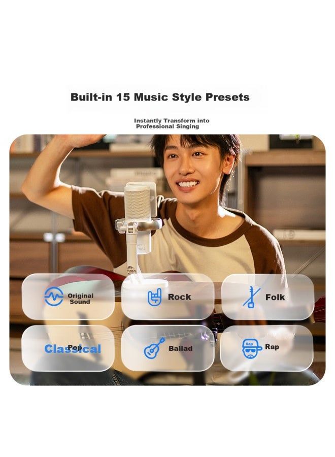 Maono Wireless Microphone Dm40live Desktop Professional Condenser Microphone With Built-in Sound Card For Singing, Ktv, Computer And Mobile Recording, Reverb And Tuning Software - Image 3