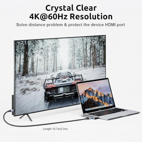 Verilux® USB C Extension Cable, 0.5m USB Type C Male to Female Cable Support PD 100W Fast Charging, 10Gbps Data Transfer USB Extension, 4K@60Hz HD Video Output Compatible for iPhone 17/16/15, MacBook - Image 5