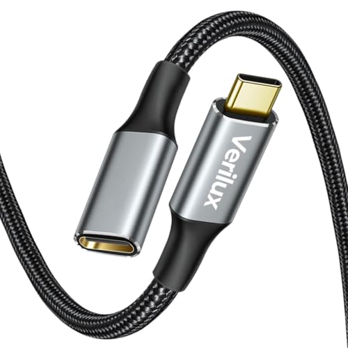 Verilux® USB C Extension Cable, 0.5m USB Type C Male to Female Cable Support PD 100W Fast Charging, 10Gbps Data Transfer USB Extension, 4K@60Hz HD Video Output Compatible for iPhone 17/16/15, MacBook - Image 1
