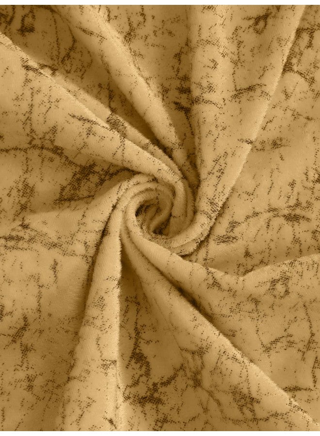 Cortina Cortina 2 Piece Solid Design Panel Eyelet Velvet Door Curtains - 7 Feet, Ligth Brown - Image 4
