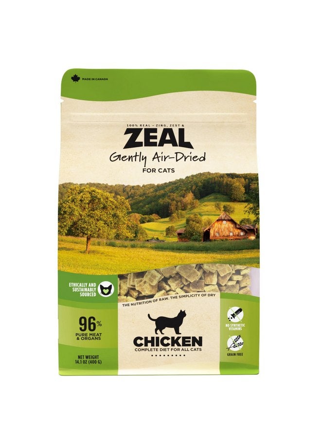 ZEAL Air-Dried Cat Food, All Natural Dry Cat Food, Nutritionally Balanced, High Protein Organic Cat Food for All Life Stages,Chicken-14.1 OZ - Image 1