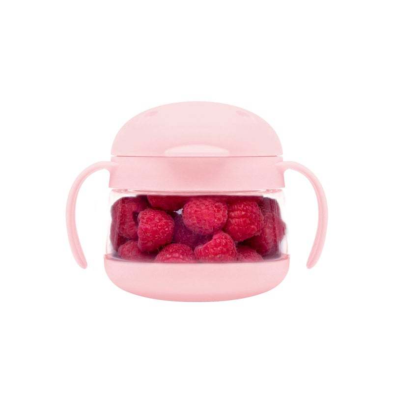 Ubbi Tweat No Spill Snack Container for Kids BPAFree Toddler Travel Bowl Blush Pink
