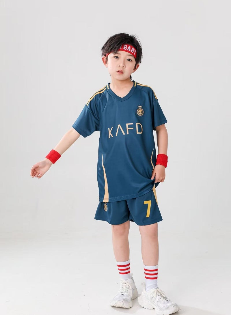 Children's soccer uniform suit boys girls soccer uniform suit children's soccer uniform short-sleeved soccer shirt with socks sportswear -30  - Image 4