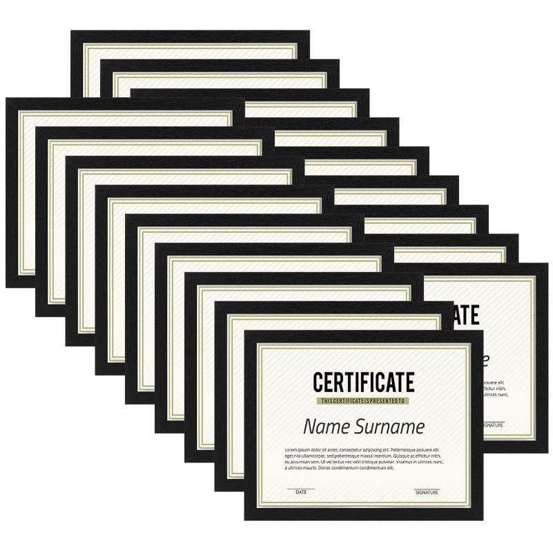 PHAREGE 8.5 x 11 Certificate Picture Frames Bulk Set of 18, Black Photo Frames for Diploma, Document, Award and Artwork, Wall Hanging or Tabletop Display - Image 1