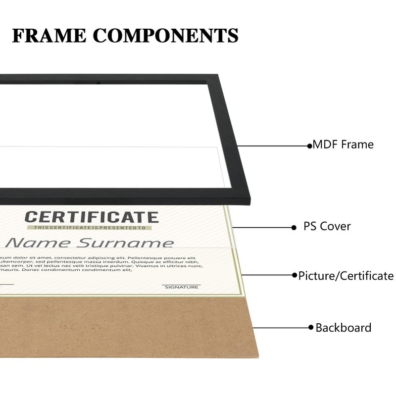 PHAREGE 8.5 x 11 Certificate Picture Frames Bulk Set of 18, Black Photo Frames for Diploma, Document, Award and Artwork, Wall Hanging or Tabletop Display - Image 3