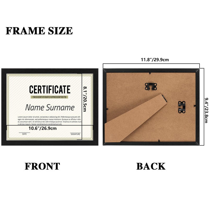 PHAREGE 8.5 x 11 Certificate Picture Frames Bulk Set of 18, Black Photo Frames for Diploma, Document, Award and Artwork, Wall Hanging or Tabletop Display - Image 2