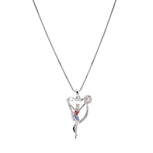 Spinningdaisy Crystal Cheerleader Charm Necklace (Cheerleader With High Kick) - Image 3