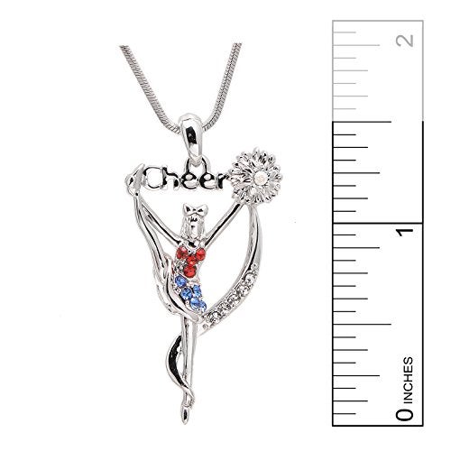 Spinningdaisy Crystal Cheerleader Charm Necklace (Cheerleader With High Kick) - Image 4