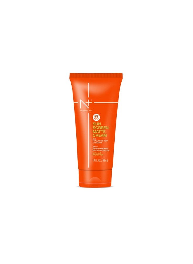 N Plus Professional SPF 60 Sun Screen Matte Cream, With Hyaluronic Acid & Vitamin E - Image 2