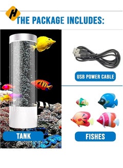 HuHa Bubble Fish Lava Lamp | Desktop Sensory LED Bubble Lamp | Color Changing Aquarium lamp | Artificial Fish Tank with Moving Fish, Sea Horse, Jellyfish | Gift for Kids, Adults, ADHD & Autism  - Image 3