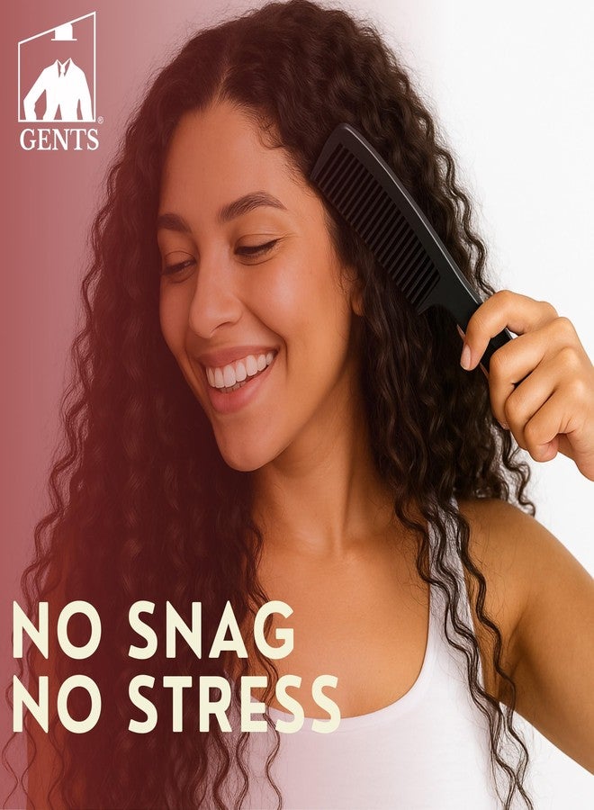 G.B.S Plastic Hair Combs- Hairdressing Care Handgrip Comb, All,for Women and Men Daily Base Styling Wet Dry Wavy detangler Pack of 5 (Black) - Image 3