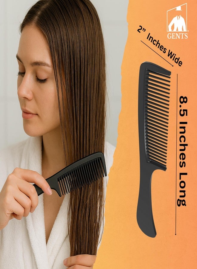 G.B.S Plastic Hair Combs- Hairdressing Care Handgrip Comb, All,for Women and Men Daily Base Styling Wet Dry Wavy detangler Pack of 5 (Black) - Image 2