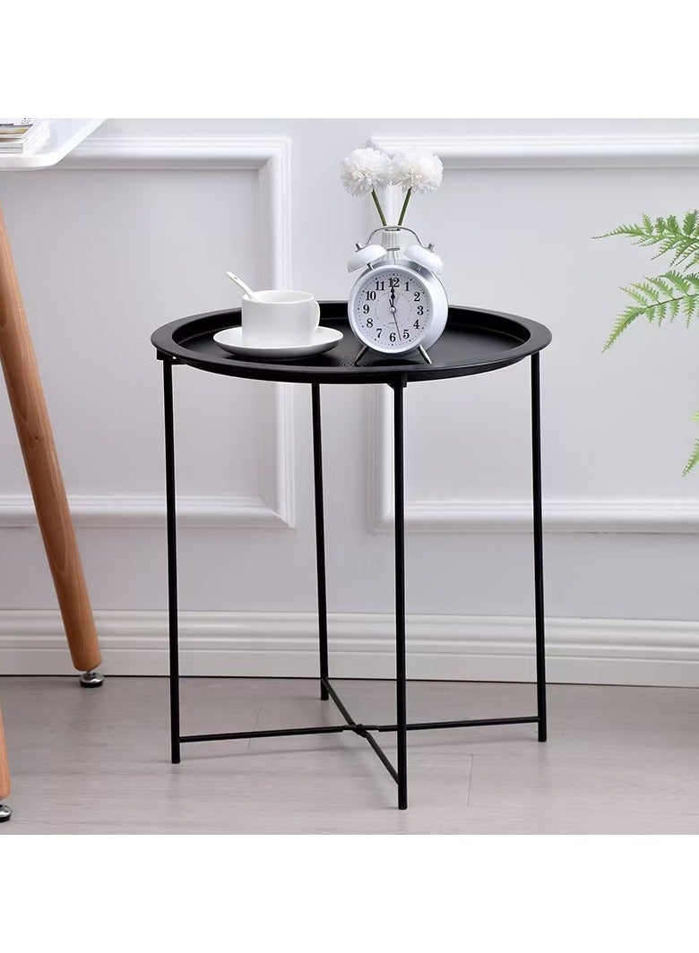 حصريا طاولة قهوة صغيرة إسكندنافية، أريكة بسيطة، طاولة قهوة، طاولة مستديرة صغيرة إبداعية، رف تخزين صغير - Image 1