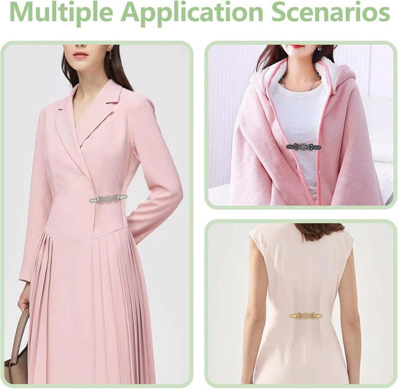 Azonee Dress Cinch Clips Set, Waist and Shirt Tightener Clips, Vintage Style Cincher for Sweater, Shawl, Cardigan, Blouse, Pants, 4 Pcs, Classic Design - Image 4