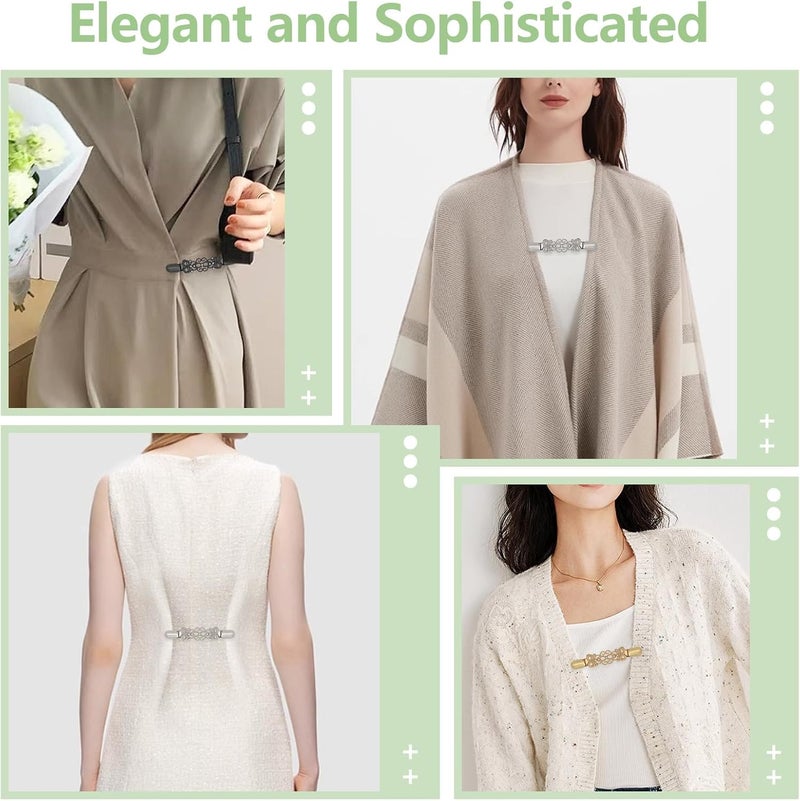 Azonee Dress Cinch Clips Set, Waist and Shirt Tightener Clips, Vintage Style Cincher for Sweater, Shawl, Cardigan, Blouse, Pants, 4 Pcs, Classic Design - Image 3