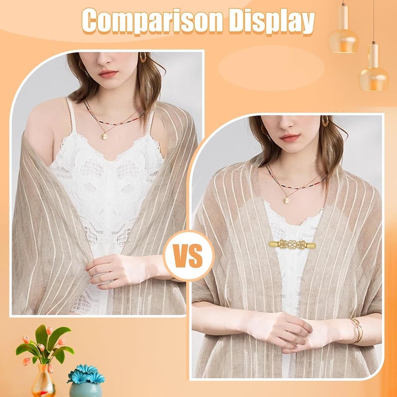 Azonee Dress Cinch Clips Set, Waist and Shirt Tightener Clips, Vintage Style Cincher for Sweater, Shawl, Cardigan, Blouse, Pants, 4 Pcs, Classic Design - Image 5