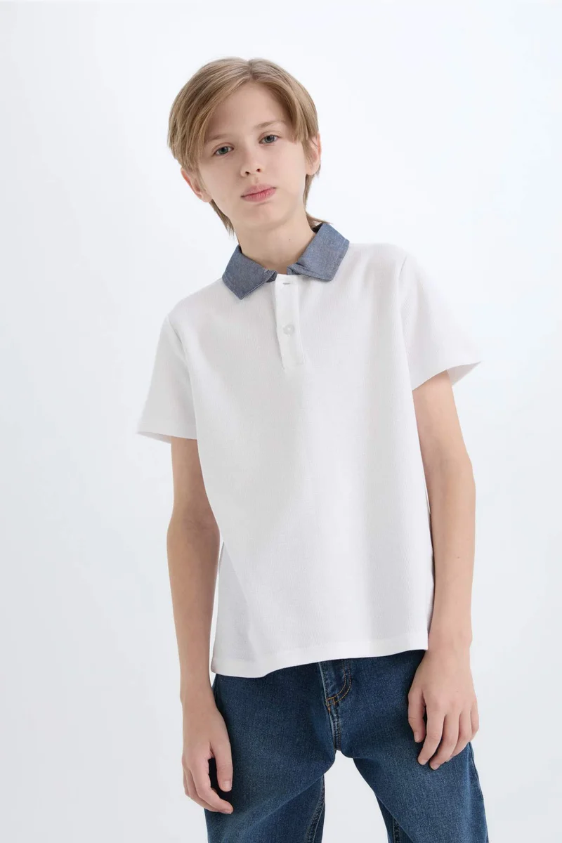 ديفاكتو Regular Fit Short Sleeve Polo T-Shirt