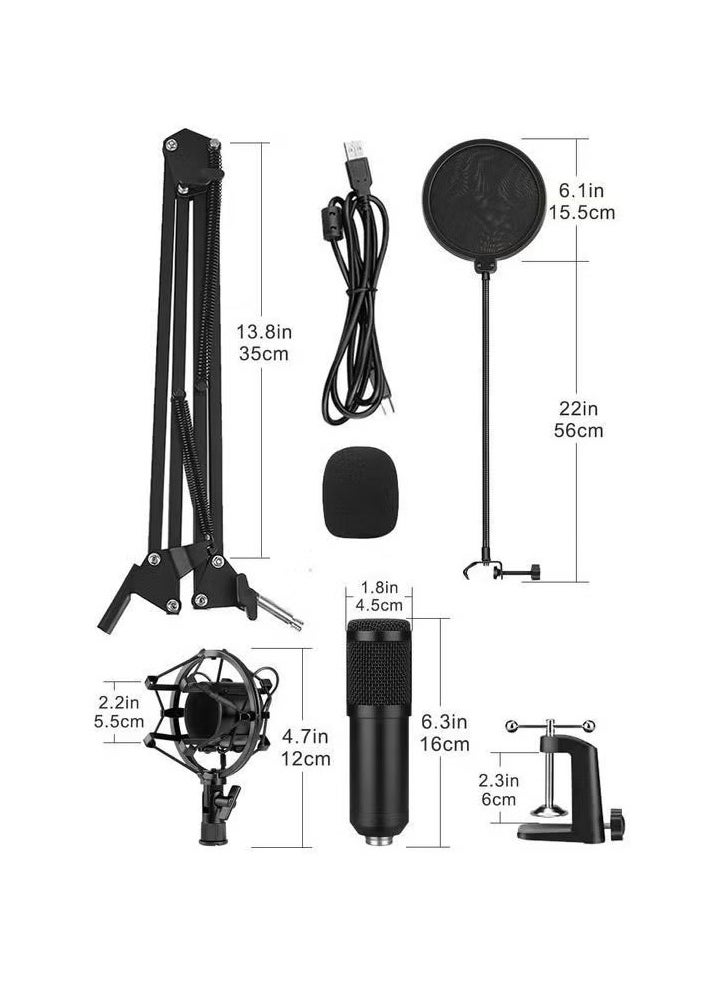 MIGOFAST USB Condenser Microphone Kit Plug and Play Streaming Podcast PC Mic With Sound Card Boom Arm Shock Mount Pop Filter Professional Recording Microphone For Youtuber  - Image 2