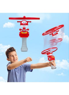 SUPER WINGS Super Wings Flying Toys, Jett Flying Toys for Kids Ages 3-5 4-8, Fun Outdoor Flying Disc Launcher Toys, Airplane Outside Flying Toys for Kids Boys Girls 3 4 5 6 7 8 Year Old  - Image 1