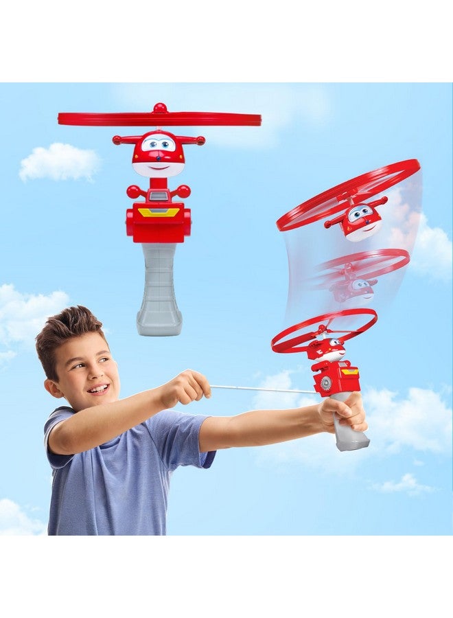 Super Wings Flying Toys, Jett Flying Toys for Kids Ages 3-5 4-8, Fun Outdoor Flying Disc Launcher Toys, Airplane Outside Flying Toys for Kids Boys Girls 3 4 5 6 7 8 Year Old - Image 1