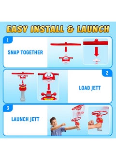SUPER WINGS Super Wings Flying Toys, Jett Flying Toys for Kids Ages 3-5 4-8, Fun Outdoor Flying Disc Launcher Toys, Airplane Outside Flying Toys for Kids Boys Girls 3 4 5 6 7 8 Year Old  - Image 4
