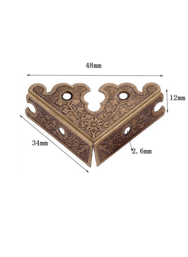 dophee 4Pcs Decorative Corner Protectors, Retro Style Edge Safety Guards Covers for Picture Frame Album Jewelry Box Gift Box Wooden Case Chest Tables Cabinet Furniture, 1.34"x1.34"-Antique Bronze - Image 5