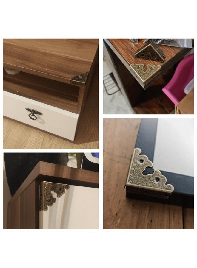 dophee 4Pcs Decorative Corner Protectors, Retro Style Edge Safety Guards Covers for Picture Frame Album Jewelry Box Gift Box Wooden Case Chest Tables Cabinet Furniture, 1.34"x1.34"-Antique Bronze - Image 4