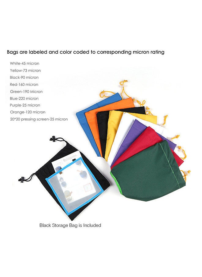 Generic - 8pcs/set 1 Gallon Filter Bag Bubble Bag Herbal Ice Essence Extractor Kit Set of 8pcs Micron Bag Drawstring Bags Extraction Bags with Pressing Screen and Carrying Bag - Image 1