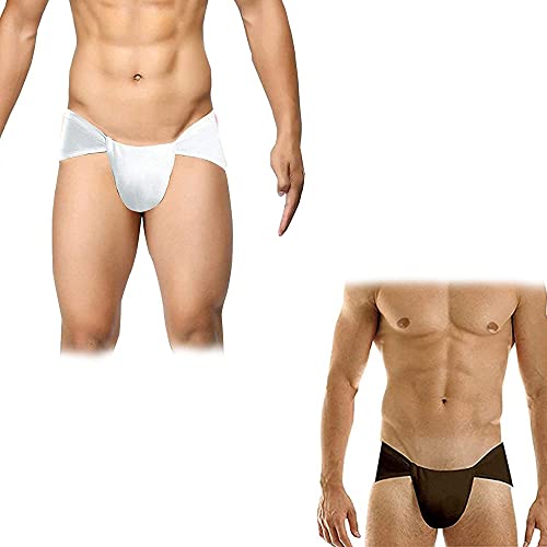 AnNafi® Langot Mens Traditional Indian Langoti | Supporter Loincloth Cotton Langot Mens Underwear | Underpants Black & Cream| Indian Underwear For Wrestlers & Fighters | Ease & Comfort (BLACK, 2) - Image 2