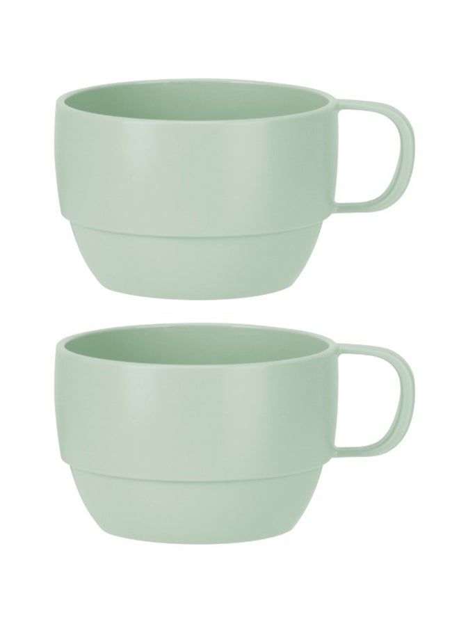 inochi Amori Short Drinking Cup 350ML, Tea Green - Matcha, 2 Pieces - Image 1