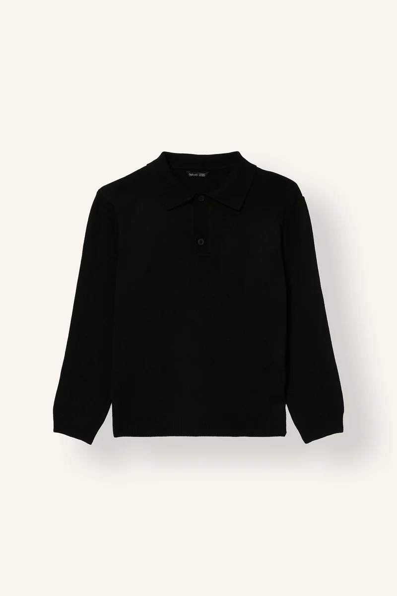 ديفاكتو Boy Regular Fit Polo Collar Pullover