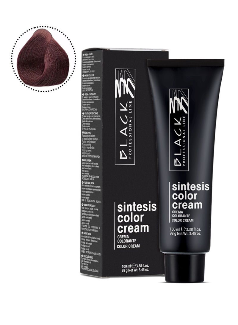 BLACK PROFESSIONAL LINE Black Sintesis Color Cream 4.6 Purple Medium Brown – Permanent Hair Dye 100ml - Image 1