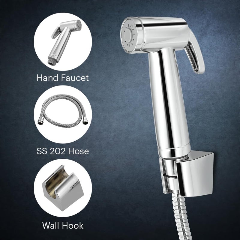 Johnson Bathrooms Spring Health Faucet ABS Premium Jet Spray for Toilet AntiCorrosion Hand Faucet with 1 mtr CP Hose Wall Hook 1 yr Warranty S1148CBBAMZ Chrome Colour - Image 3