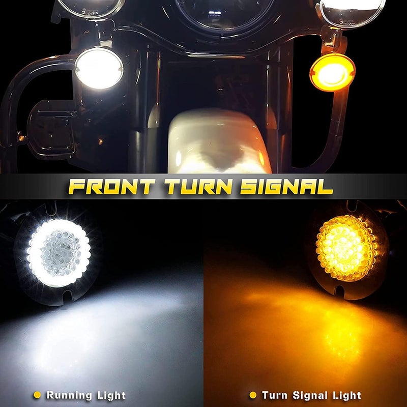 NTHREEAUTO إشارات انعطاف LED أمامية وخلفية NTHREEAUTO بحجم 3 1/4 بوصة بتصميم مسطح 1157 ضوء فرامل وتشغيل لدراجات هارلي تورينغ - Image 3