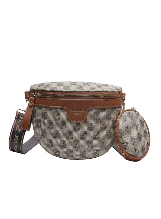 MIXDE 2-Piece Fashion Crossbody Bag With Wallet Set 25*15*8CM Khaki  - Image 1