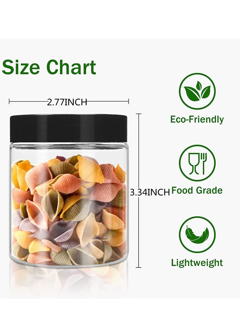 SYOSI - 8oz Plastic Jars with Lids, 24 Pack Clear Plastic Slime Containers Stackable Round Empty Clear Jars for Kitchen Storage Spices Dry Food Slime Making,Clear BPA Free Plastic Jars（No Iabel） - Image 1