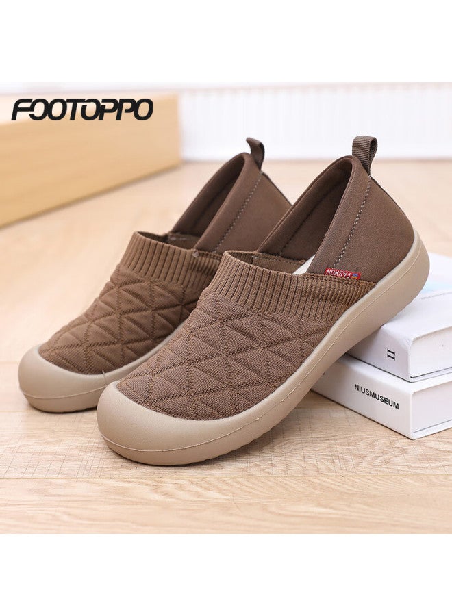 Footoppo Slip-on Casual Shoes For Women, Spring And Autumn Comfortable Soft-soled Canvas Shoes, Ultra-light Old Beijing Style Mom Shoes For Summer - Image 1