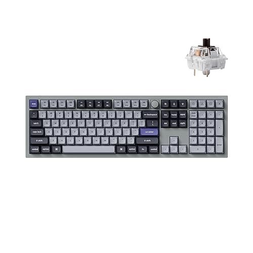 Keychron Q6 Pro Full Aluminum Wireless Bluetooth Custom Mechanical Keyboard, Full-Size QMK/VIA Programmable Knob KSA Double-Shot PBT Keycap Hot-Swappable Brown Switch, Mac Windows Linux - Grey - Image 1