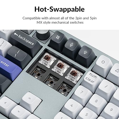 Keychron Q6 Pro Full Aluminum Wireless Bluetooth Custom Mechanical Keyboard, Full-Size QMK/VIA Programmable Knob KSA Double-Shot PBT Keycap Hot-Swappable Brown Switch, Mac Windows Linux - Grey - Image 5