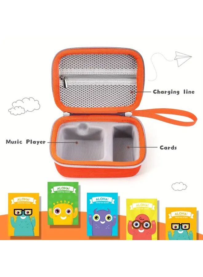 Orange Portable Yoto Mini EVA Storage Box Carry Case With Handle For Audio Player And Book Card Protection Organizer - Image 5