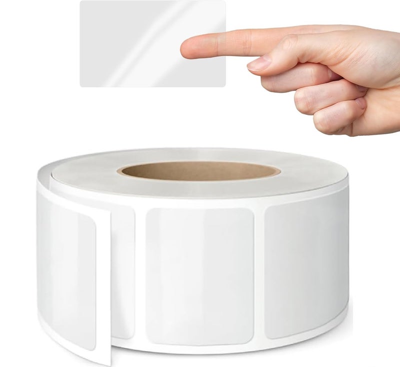 True-Ally 1" X 2" Crystal Clear Transparent Label Stickers 50x25mm - Protective Label Covers for Barcodes and Addresses, Sealing Envelopes Seal Labels (1 Roll, 500/Labels) (1 Roll - 500 Stickers) - Image 1