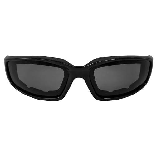 Birdz Eyewear Oriole Padded Motorcycle Glasses (Black Frame/Polarized Smoke Lens) - Image 2