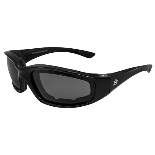 Birdz Eyewear Oriole Padded Motorcycle Glasses (Black Frame/Polarized Smoke Lens) - Image 1